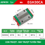 Con trượt vuông tiêu chuẩn EGH30CA (Bi trượt vuông Hiwin type)
