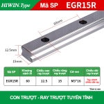 Ray trượt vuông tiêu chuẩn EGR15