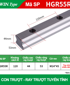 Ray trượt vuông tiêu chuẩn HGR55