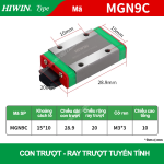 Con trượt vuông mini MGN9C (Bi trượt mini – Hiwin type)