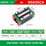 Con trượt vuông tiêu chuẩn HGH35CA (Bi trượt vuông – Hiwin type)