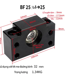 Gối đỡ trục vít me BF25
