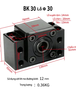 Gối đỡ trục vít me BK30