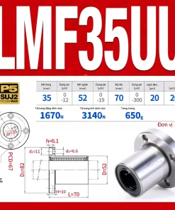 Con trượt tròn mặt bích tròn thân ngắn LMF35UU (Bi trượt tròn)