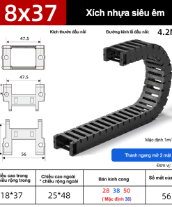 Xích nhựa cầu siêu êm (tĩnh âm) XN18x37 TA ( Kích thước trong 18x37mm )