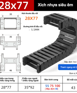 Xích nhựa cầu siêu êm (tĩnh âm) XN28x77 TA ( Kích thước trong 28x77mm )