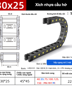 Xích nhựa cầu nắp hở XN30x25 CA NH ( Kích thước trong 30x25mm )