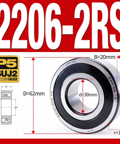 Vòng bi - bạc đạn tự lựa 2205-2RS  (Phớt cao su - 25*52*18 mm)