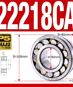 Vòng bi cà na tự lựa 2 dãy - bạc đạn cà na 22218CA/W33 (Có rãnh bôi trơn - lồng cách bi Đồng - kt 90*160*40 mm)