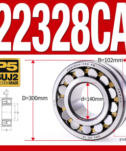 Vòng bi cà na tự lựa 2 dãy - bạc đạn cà na 22328CA/W33 (Có rãnh bôi trơn - lồng cách bi Đồng - kt 140*300*102 mm)