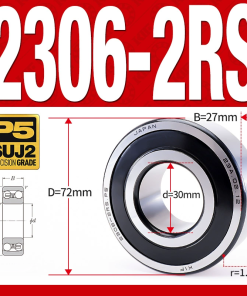 Vòng bi - bạc đạn tự lựa 2306-2RS  (Phớt cao su - 30*72*27 mm)