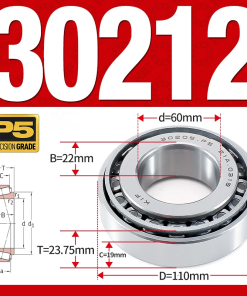 Vòng bi côn 1 dãy bi - bạc đạn bánh xe 30212  (Kích thước -  60*110*23,75 mm)