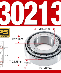 Vòng bi côn 1 dãy bi - bạc đạn bánh xe 30213  (Kích thước -  65*120*24,75 mm)