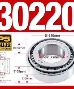 Vòng bi côn 1 dãy bi - bạc đạn bánh xe 30220  (Kích thước -  100*180*37 mm)