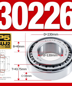 Vòng bi côn 1 dãy bi - bạc đạn bánh xe 30226  (Kích thước -  30*230*43,75 mm)