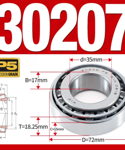 Vòng bi côn 1 dãy bi - bạc đạn bánh xe 30207  (Kích thước -  35*72*18,25 mm)