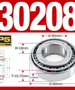 Vòng bi côn 1 dãy bi - bạc đạn bánh xe 30208  (Kích thước -  40*80*19,75 mm)