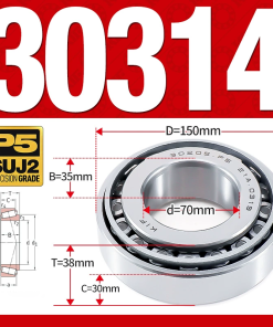 Vòng bi côn 1 dãy bi - bạc đạn bánh xe 30314  (Kích thước -  70*150*38 mm)