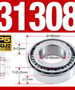 Vòng bi côn 1 dãy bi - bạc đạn bánh xe 31308 (Kích thước -  40*90*25.25 mm)