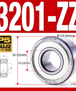 Vòng bi - bạc đạn 3201-ZZ  (Phớt kim loại -  12*32*15.9 mm)