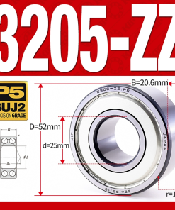 Vòng bi - bạc đạn 3205-ZZ  (Phớt kim loại -  25*52*20.6 mm)