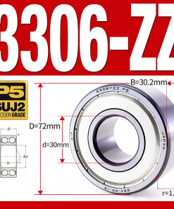 Vòng bi - bạc đạn 3306-ZZ  (Phớt kim loại - 30*72*30.2 mm)