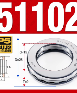 Vòng bi - bạc đạn 51102 (Chặn trục - 15*28*9 mm)