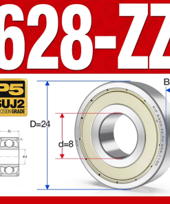 Vòng bi - bạc đạn mini  628-ZZ (Phớt kim loại -  8*24*8 mm)