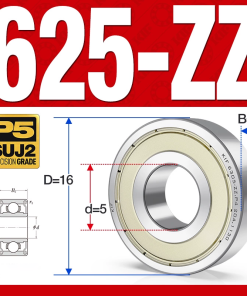 Vòng bi - bạc đạn mini  625-ZZ (Phớt kim loại -  5*16*5 mm)