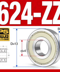 Vòng bi - bạc đạn mini  624-ZZ (Phớt kim loại -  4*13*5 mm)