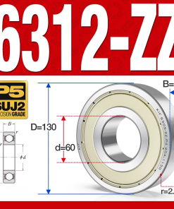 Vòng bi - bạc đạn 6312-ZZ (Phớt kim loại - 60*130*31 mm)