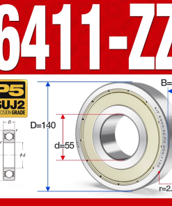 Vòng bi - bạc đạn 6411-ZZ  (Phớt kim loại - 55*140*33 mm)