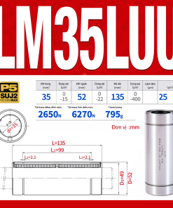 Con trượt tròn thân dài LM35LUU (Bi trượt tròn)