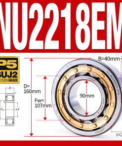 Vòng bi đũa - bạc đạn đũa trụ NU2218EM (Trục tự do - lồng cách bi Đồng - kt 90*160*40 mm)