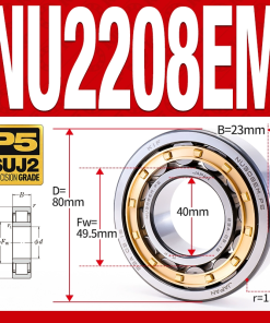 Vòng bi đũa - bạc đạn đũa trụ NU2209EM (Trục tự do - lồng cách bi Đồng - kt 45*85*23 mm)