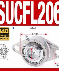 Gối đỡ vòng bi SUCFL206 (Inox 440C - Đường kính trong 30 mm)