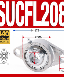 Gối đỡ vòng bi SUCFL208 (Inox 440C - Đường kính trong 40 mm)