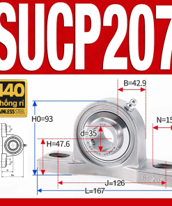 Gối đỡ vòng bi SUCP207 (Inox 440C - Đường kính trong 35 mm)