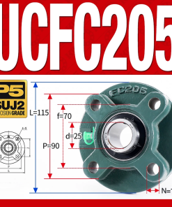 Gối đỡ vòng bi UCFC205 (Tiêu chuẩn - Đường kính trong 25 mm)