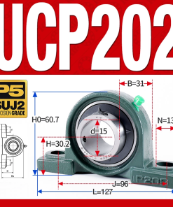 Gối đỡ vòng bi UCP202 (Tiêu chuẩn - Đường kính trong 15 mm)