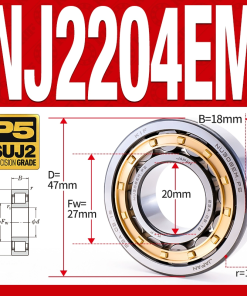 Vòng bi đũa - bạc đạn đũa trụ NJ2203EM (Chặn trục 1 chiều - lồng cách bi Đồng - kt 7*40*16 mm)