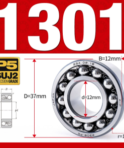 Vòng bi - bạc đạn tự lựa 1301 (Bi cầu - 2 dãy - 12*37*12 mm)