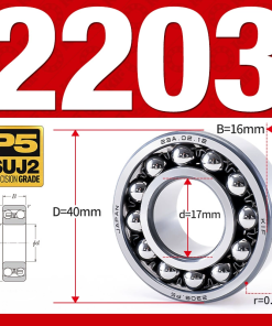 Vòng bi - bạc đạn tự lựa 2203 (Bi cầu - 2 dãy - 17*40*16 mm)