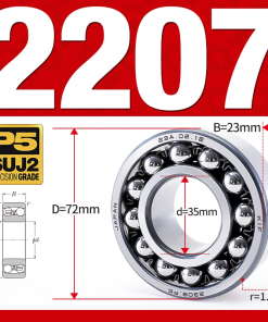 Vòng bi - bạc đạn tự lựa 2207 (Bi cầu - 2 dãy - 35*72*23 mm)
