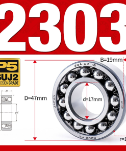 Vòng bi - bạc đạn tự lựa 2303 (Bi cầu - 2 dãy - 17*47*19 mm)