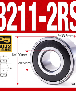 Vòng bi - bạc đạn 3211-2RS  (Phớt cao su - 55*100*33,3 mm)