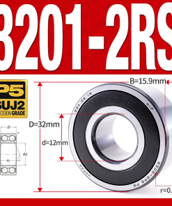 Vòng bi - bạc đạn 3201-2RS  (Phớt cao su -  12*32*15.9 mm)