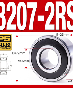 Vòng bi - bạc đạn 3207-2RS  (Phớt cao su -  35*72*27 mm)