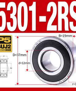 Vòng bi - bạc đạn 5301-2RS  (Phớt cao su - 12*37*19 mm)