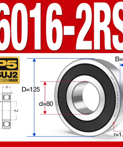 Vòng bi - bạc đạn 6016-2RS  (Phớt cao su - 80*125*22 mm)